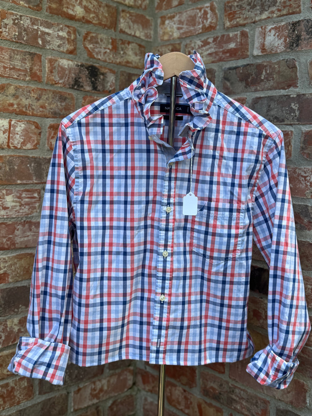 Red White and Blue Ruffle Collar