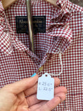 Red white check Navy stripe Medium Ruffle Collar