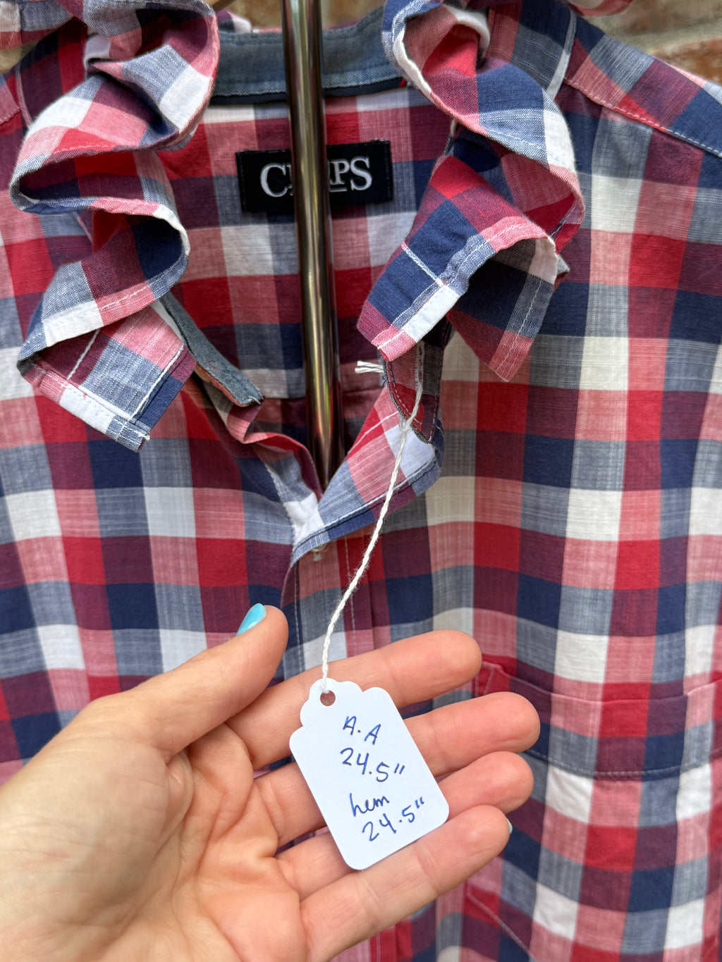 Short sleeve reworked oxford Size Large