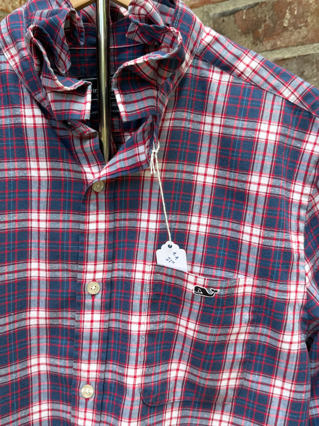 Long Sleeve RWB ruffle collar oxford