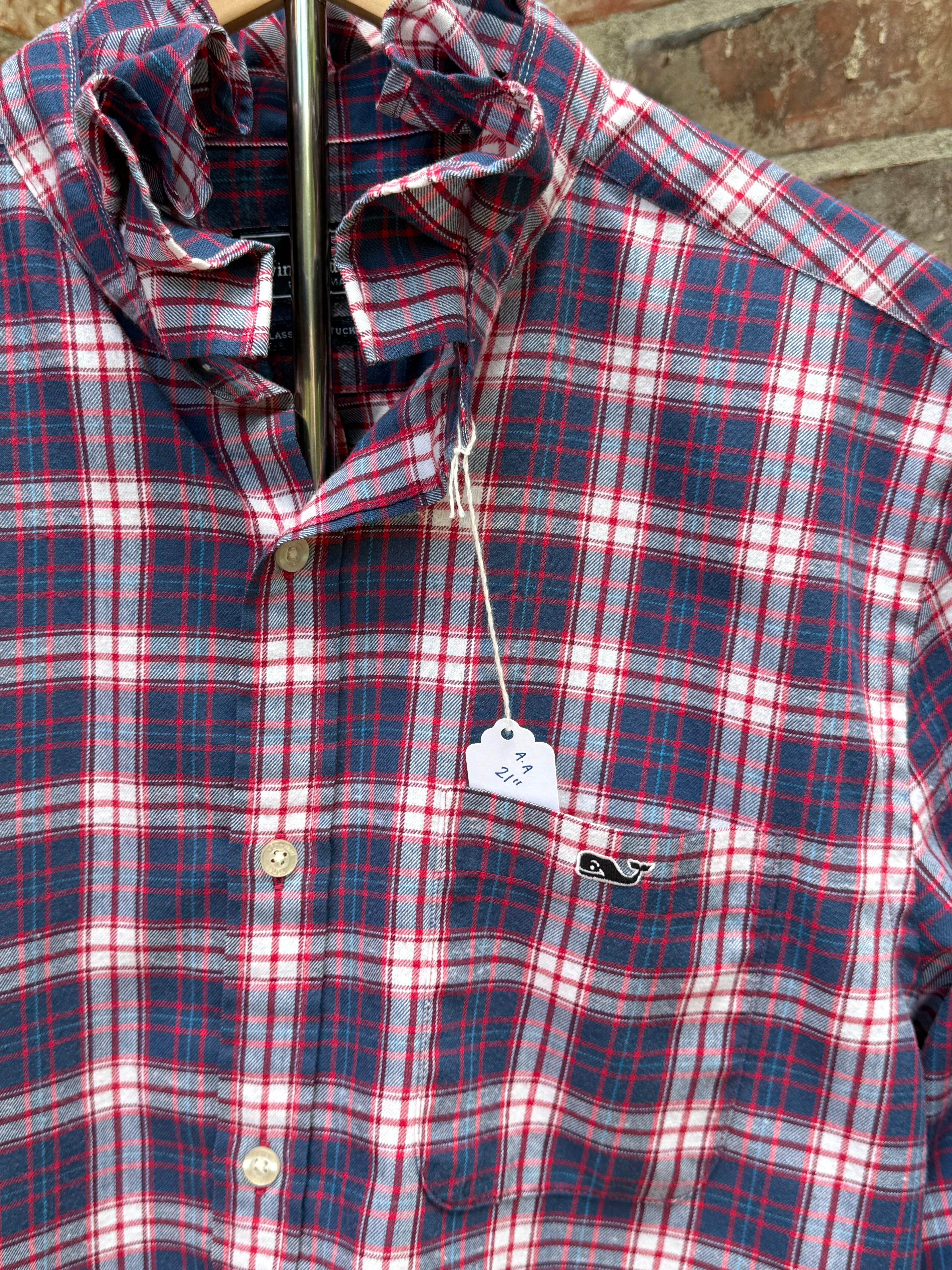 Long Sleeve RWB ruffle collar oxford