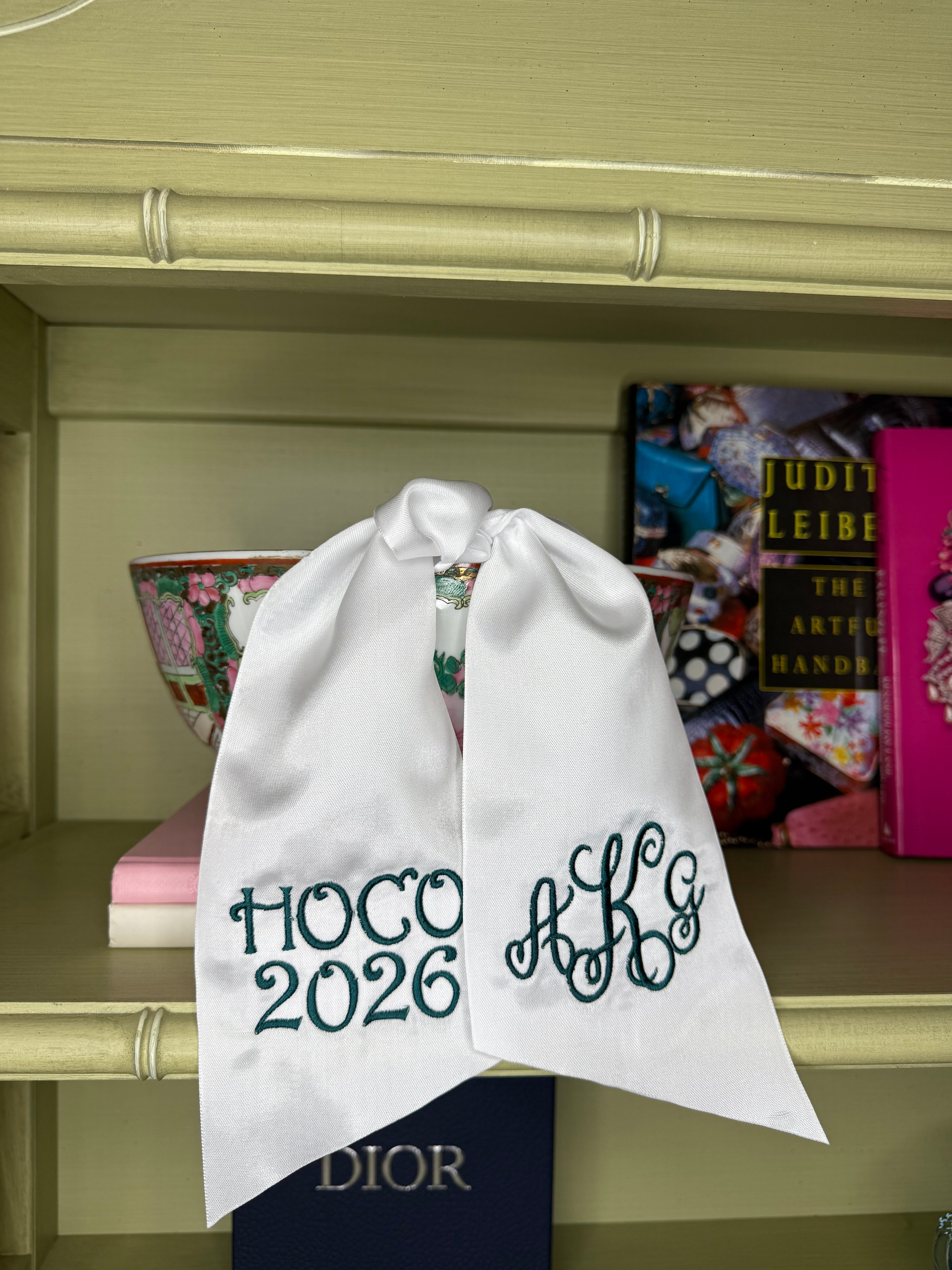 Bouquet embroidered ribbon Double Tail