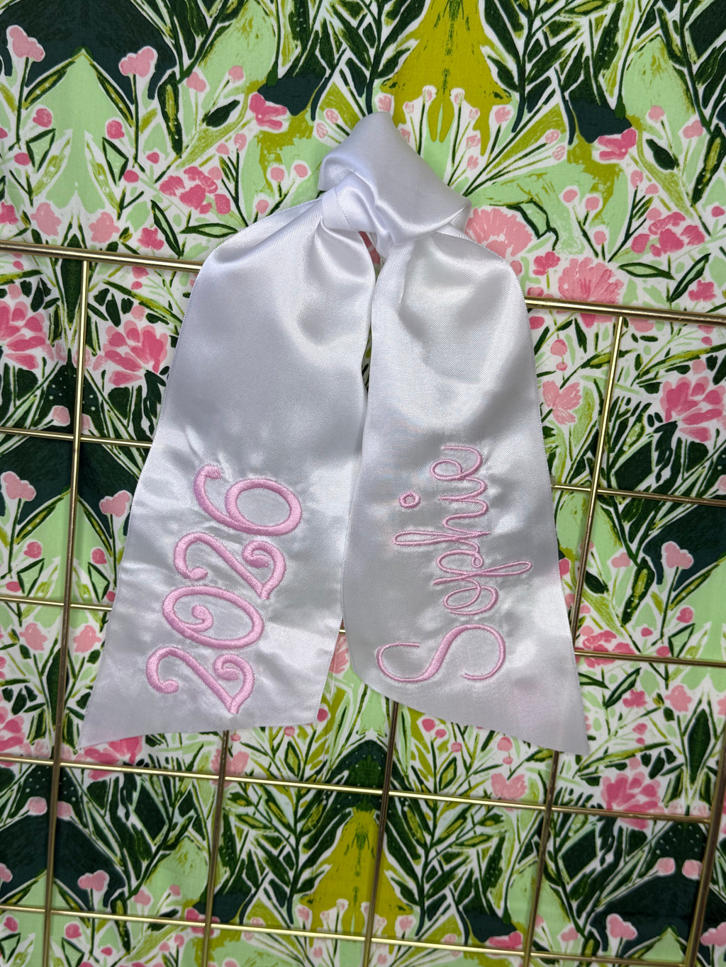 Bouquet embroidered ribbon Single Tail