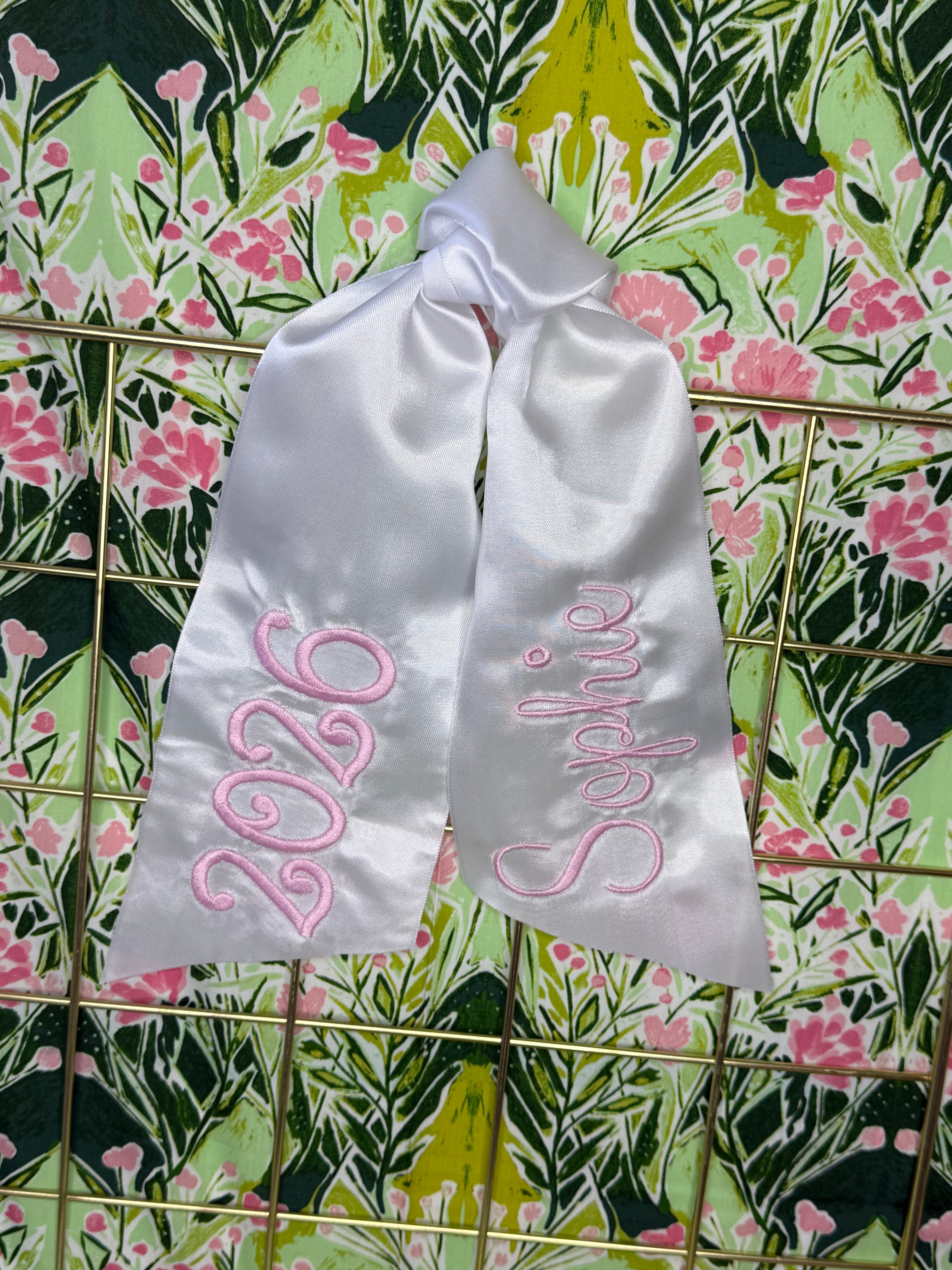 Bouquet embroidered ribbon Single Tail