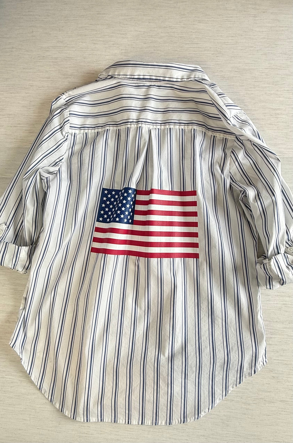 Long sleeve Flag applique shirt