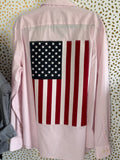 Long Sleeve XL oxford with flag applique