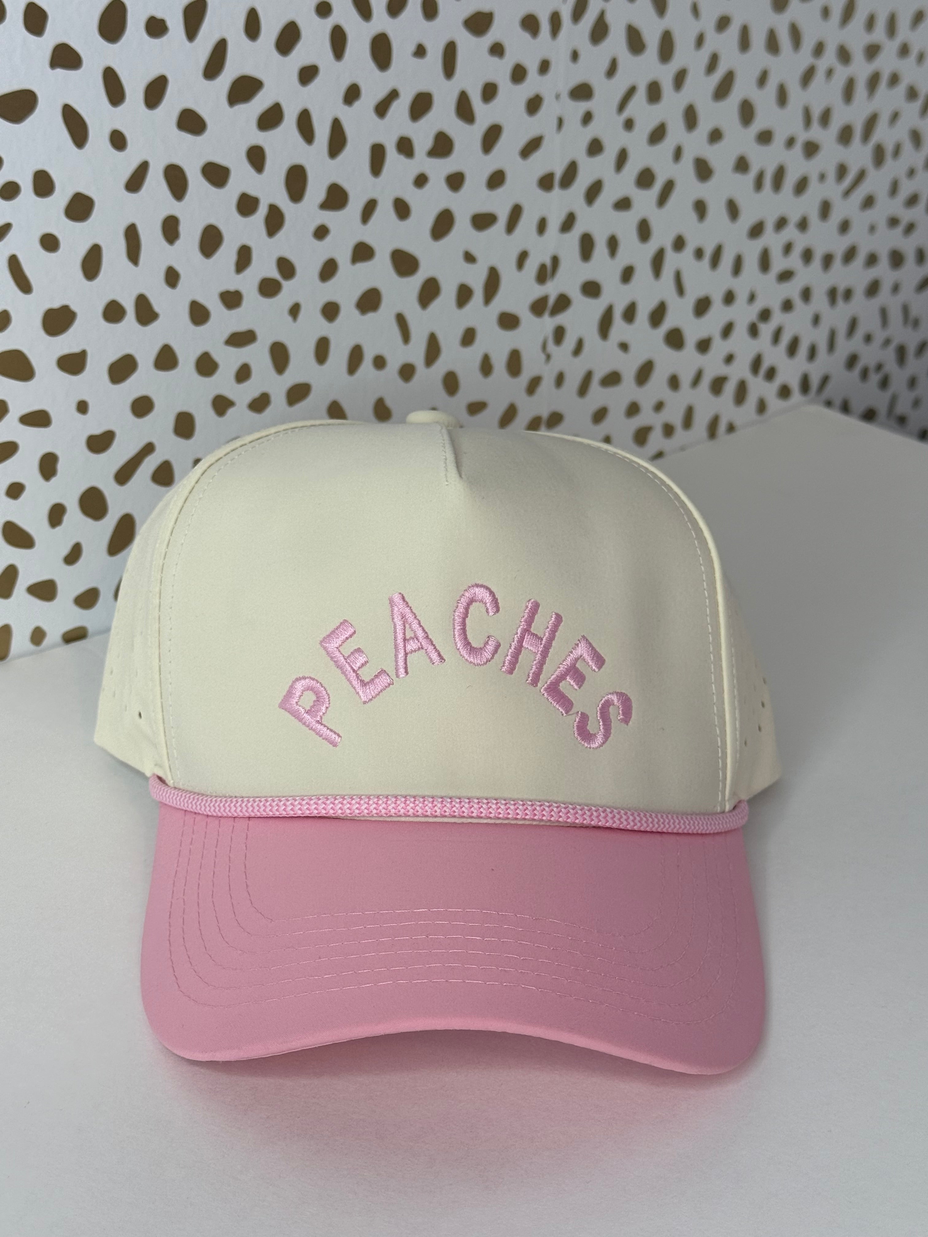Pink and Cream Peaches rope hat