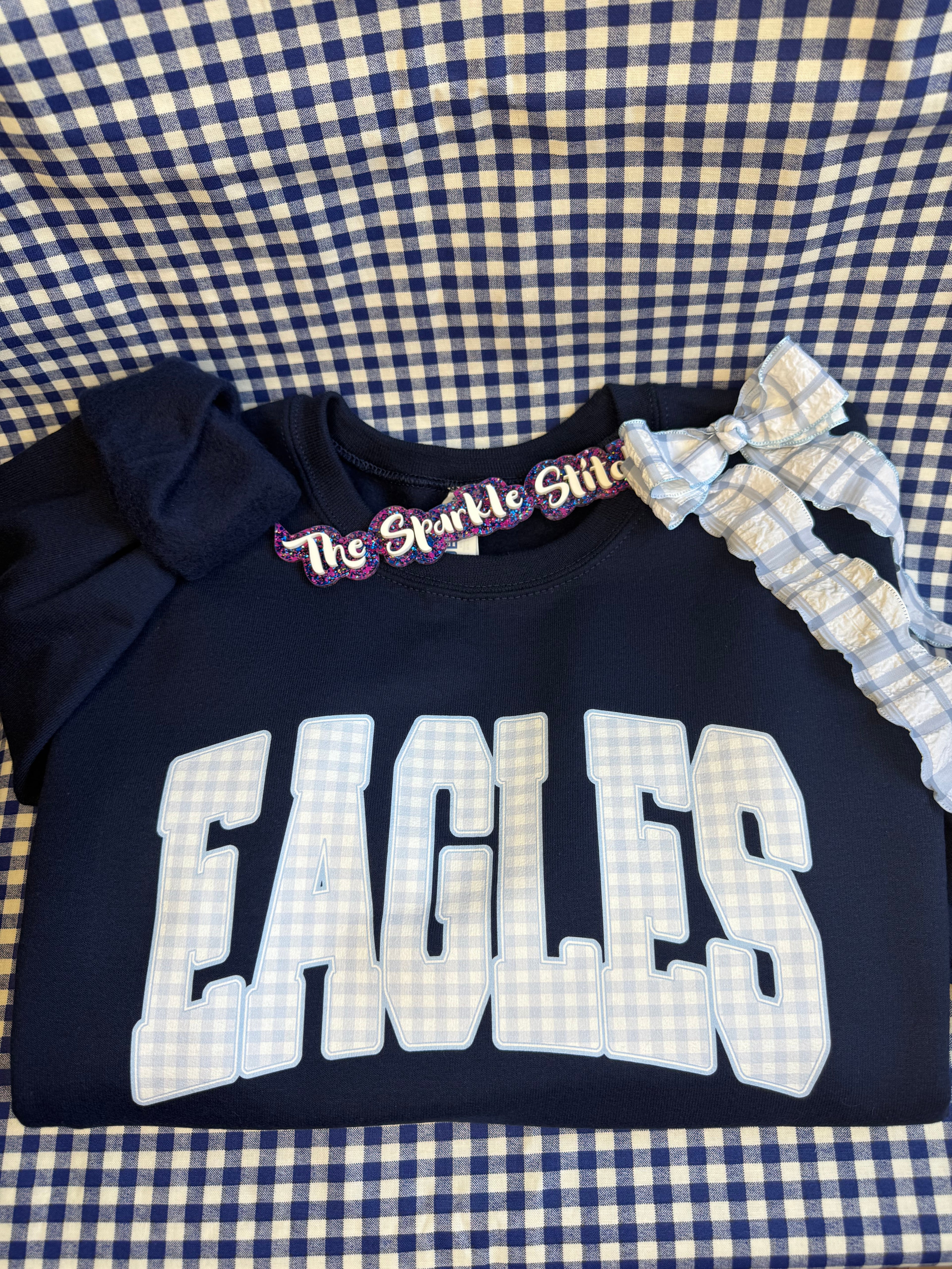 Eagles Gingham print crewneck